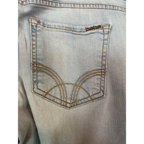 Vintage Bebe Distressed Skinny Made in USA Stretch Denim Jeans SIZE 29 - Picture 3 of 10